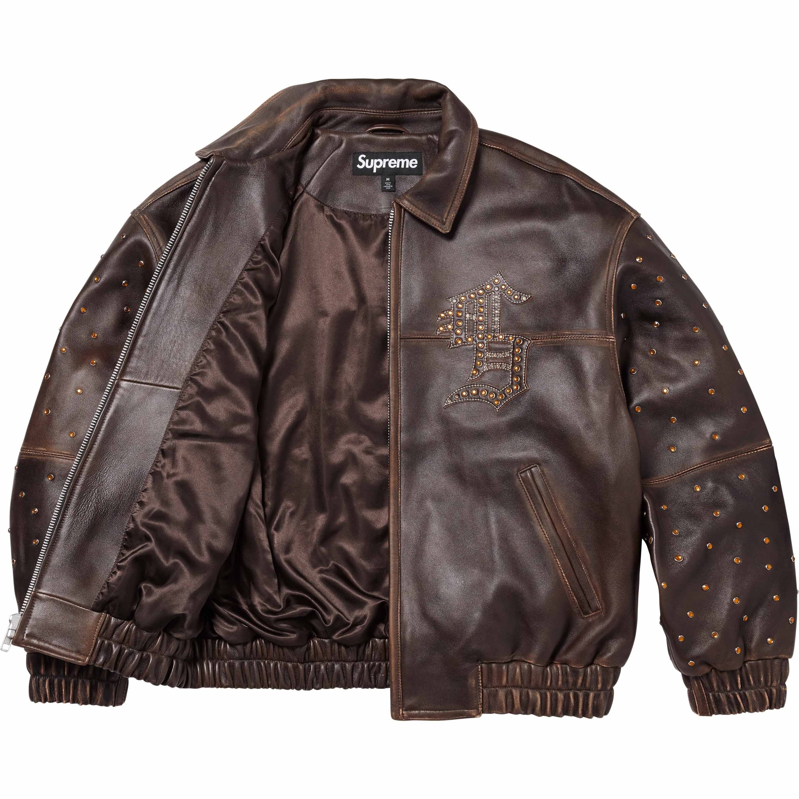 Gem Studded Leather Jacket view 11
